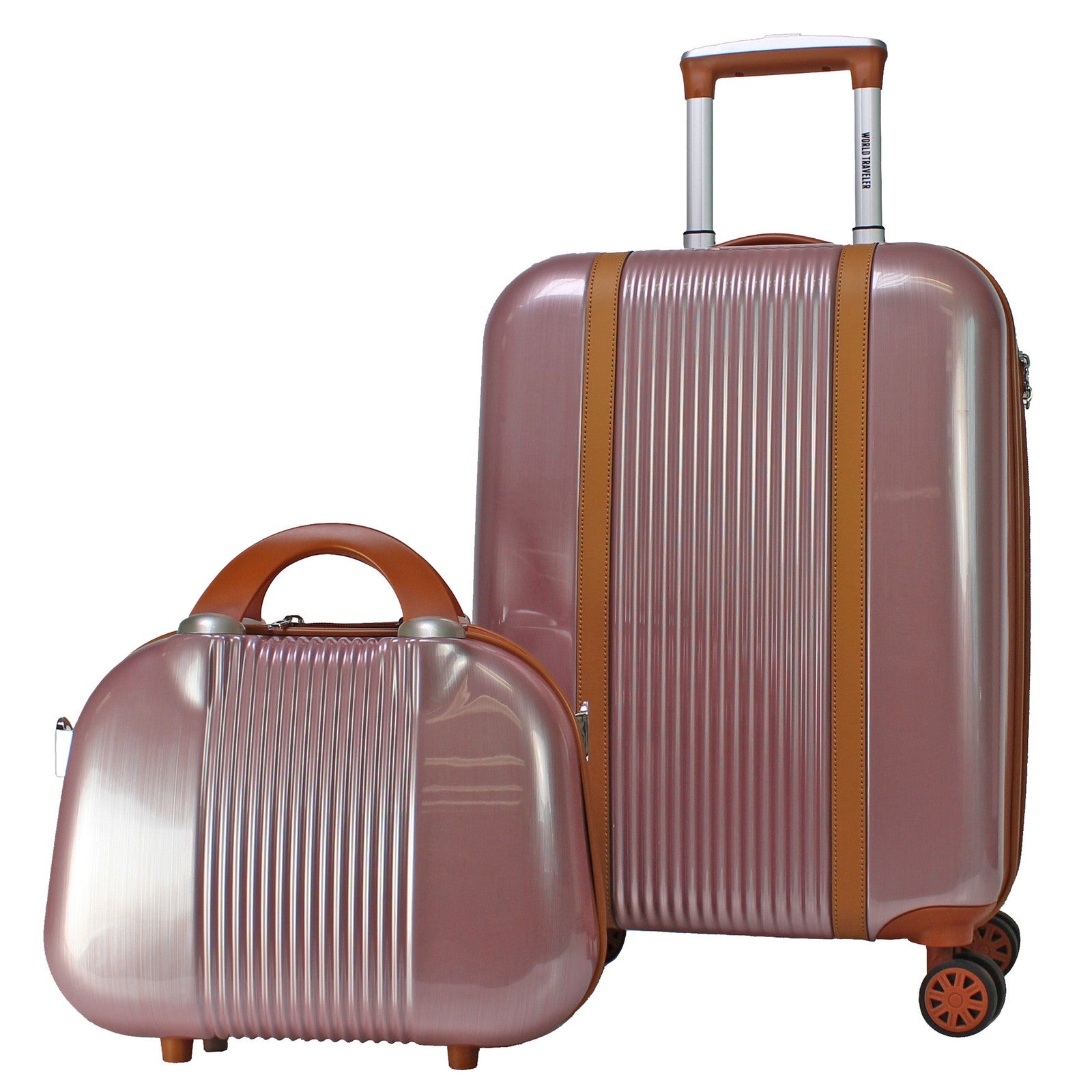 World Traveler Classique 2-Piece Lightweight Spinner Luggage Set Ros