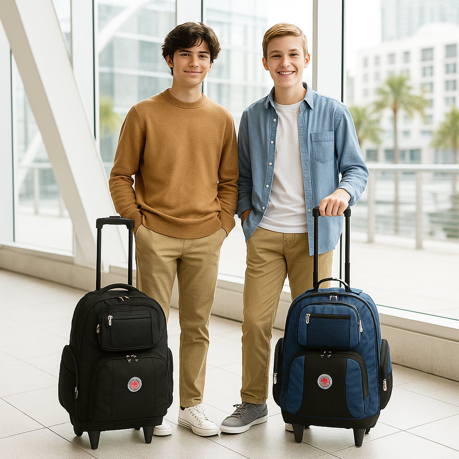 World Traveler Transworld 22-Inch Carry-On Rolling Backpack Airline Ap