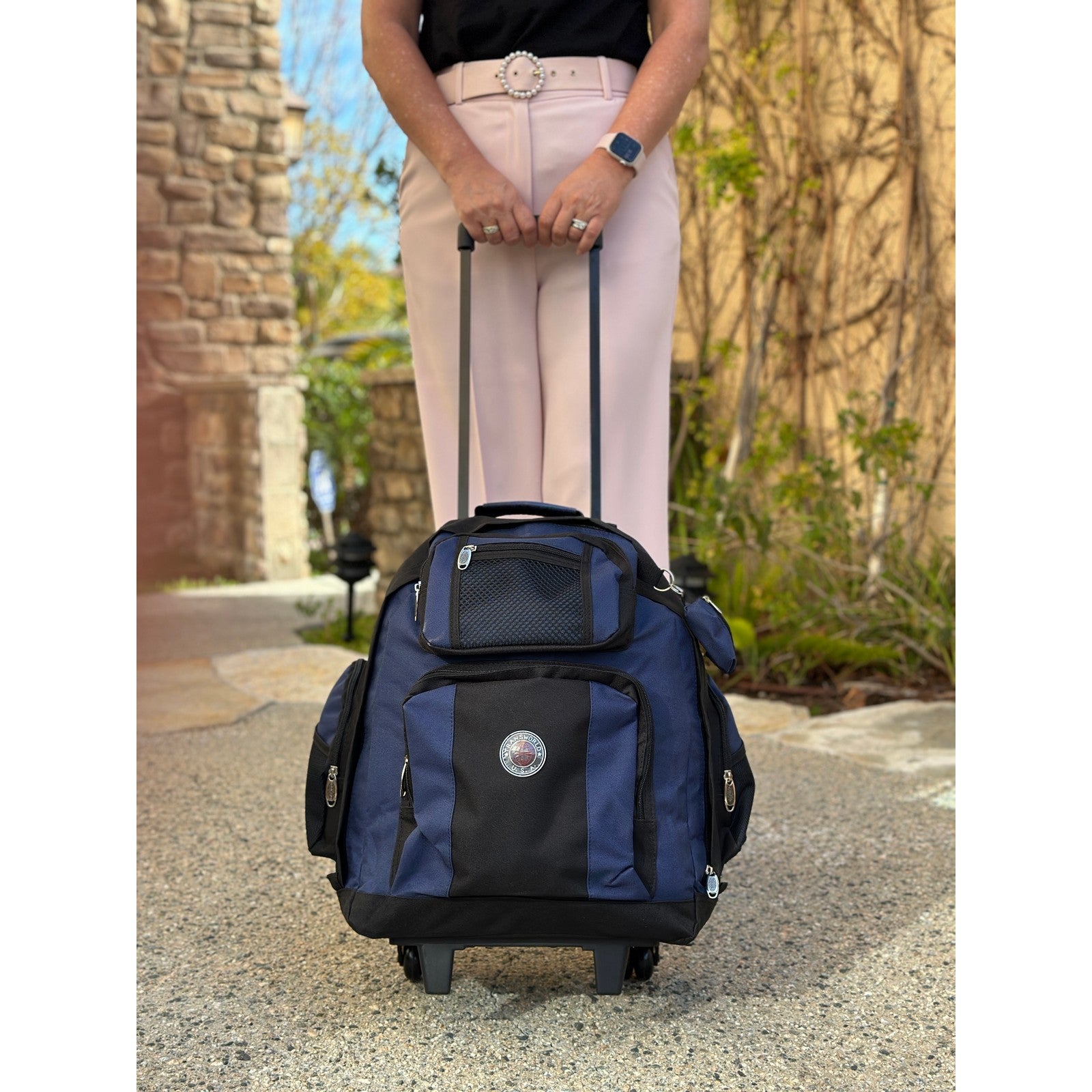 World Traveler Transworld 22-Inch Carry-On Rolling Backpack Airline Ap